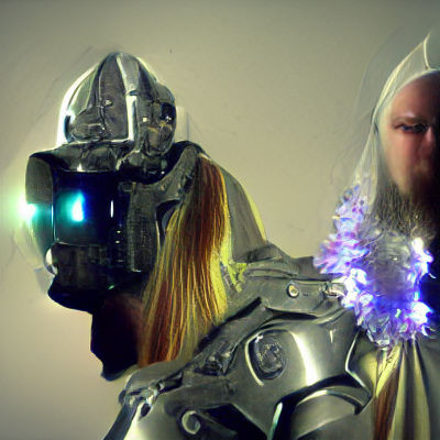 Warforged Celestial Warlock with Halo in 3D