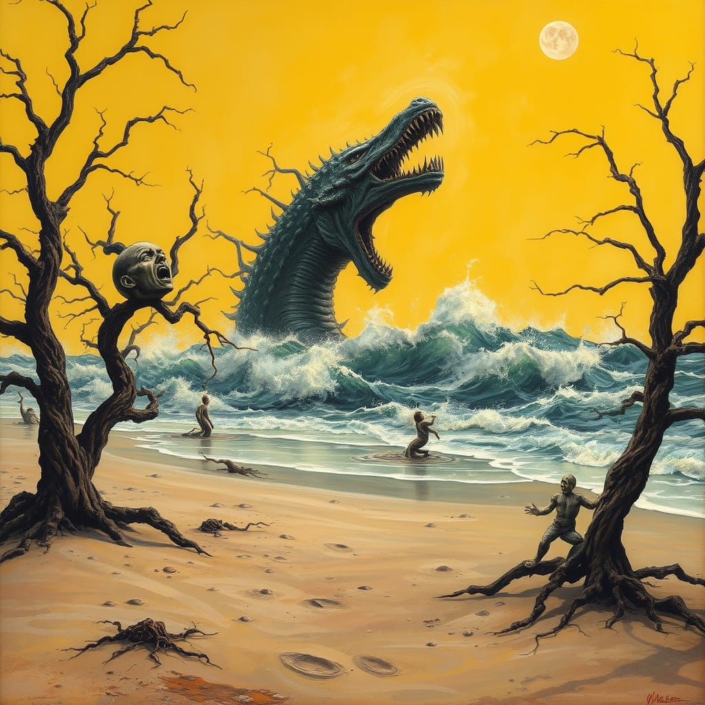 Twisted Beach Monoliths in Dark, Gothic Style