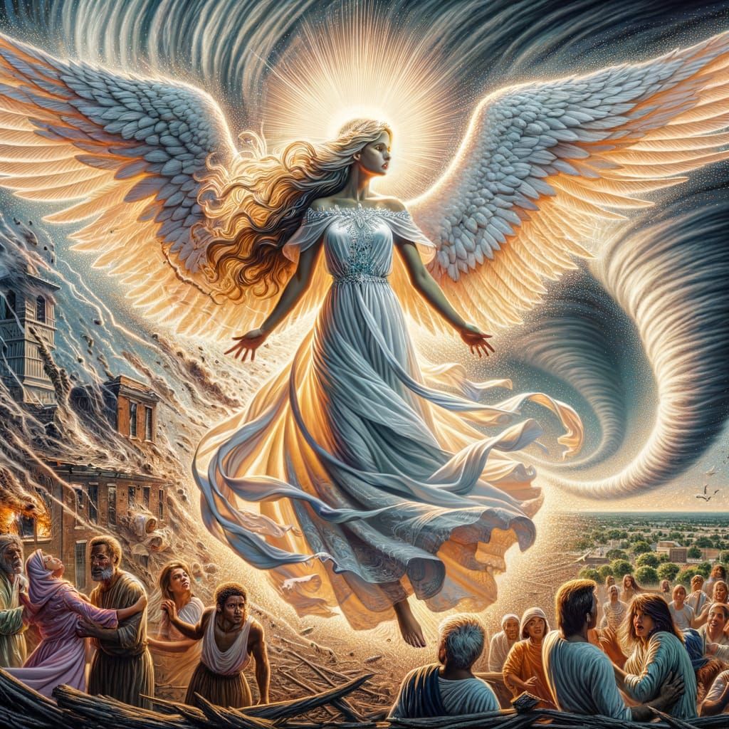 Angel in Radiant Halo Protects Multicultural Town from Torna...