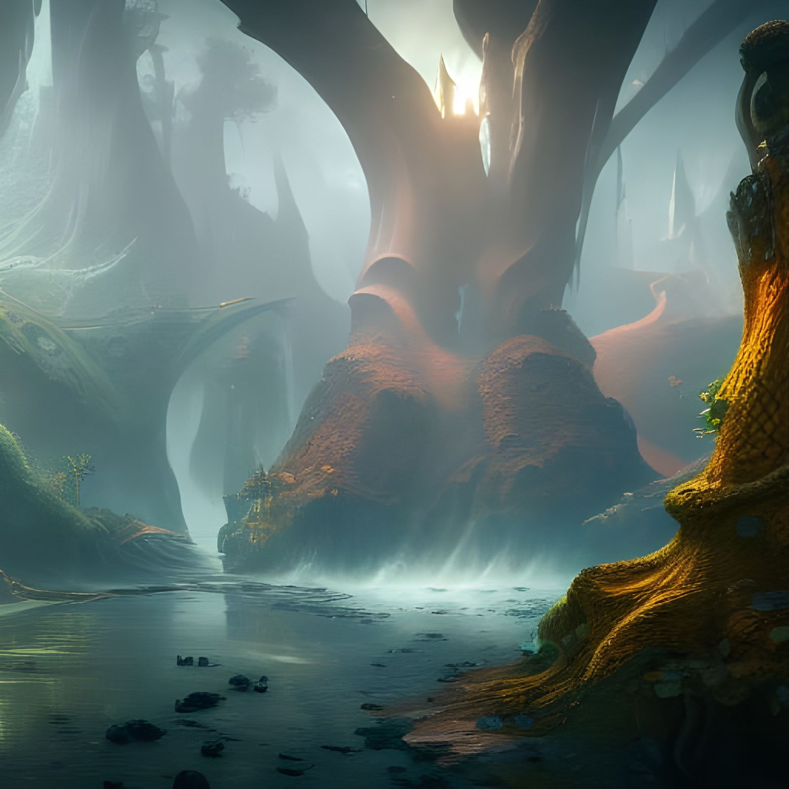 Fantastical Meeting in Detailed Matte Painting