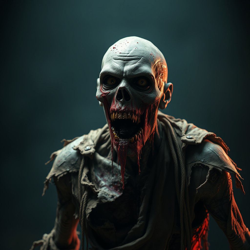 Grotesque Zombie in a Post-Apocalyptic World