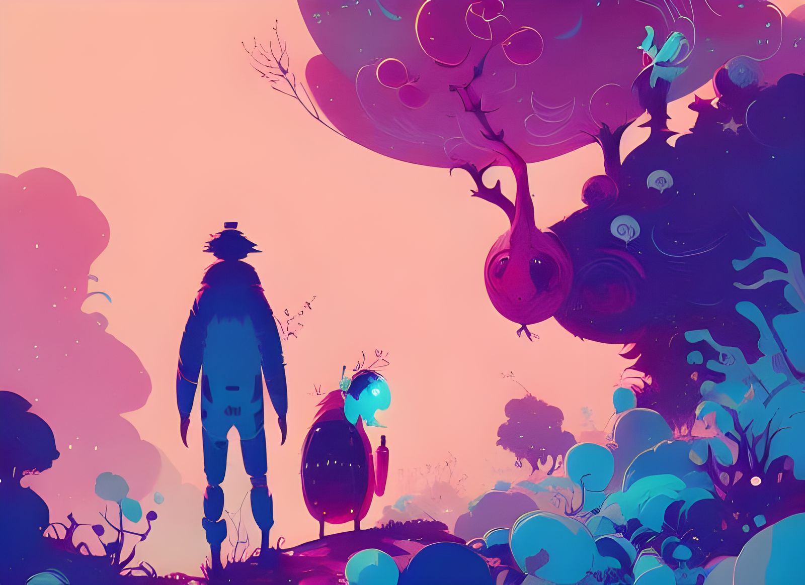 Spirits in Space: A Digital Illustration