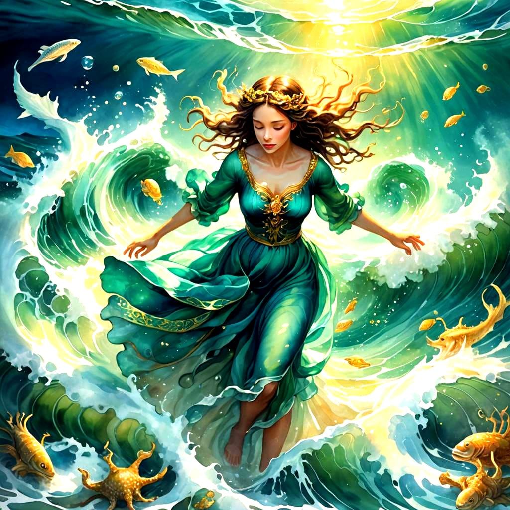 Ethereal Ocean Deities in Fantasy Concept Art