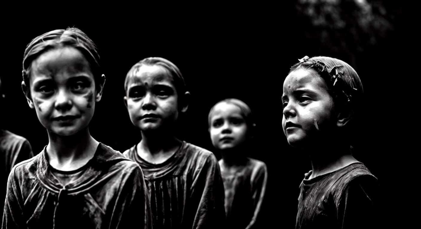 Angelic Stone Women Beckon in Graveyard Scene