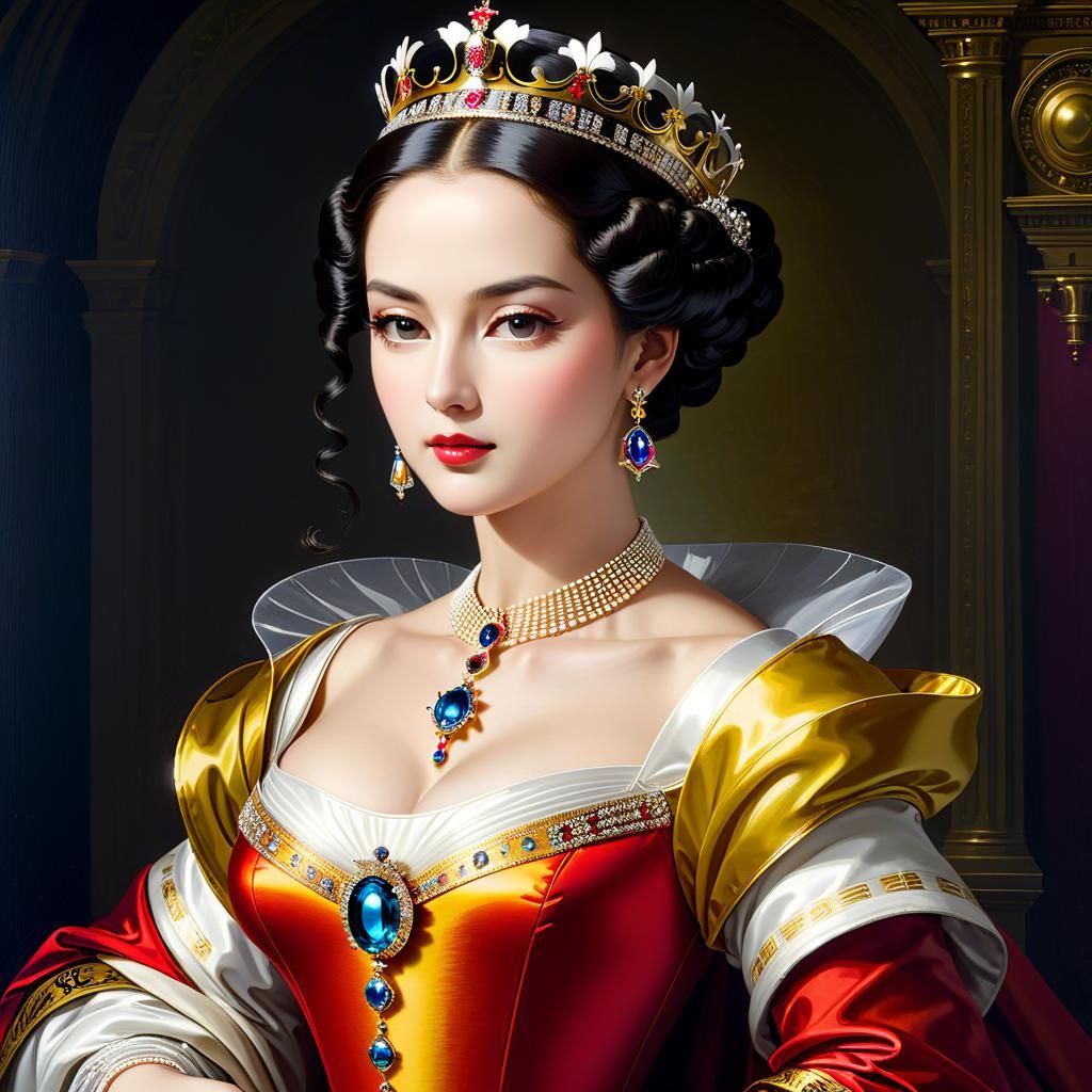 Elegant Portrait of an Intelligent Queen