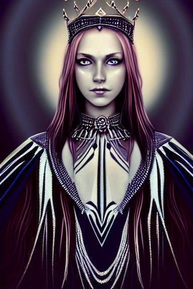 Beautiful Queen Portrait with Heterochromia