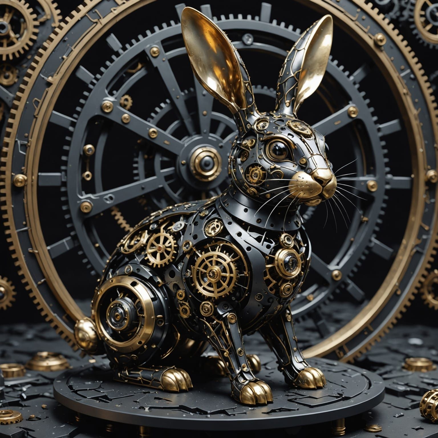 Clockwork Bunny in Surreal Void