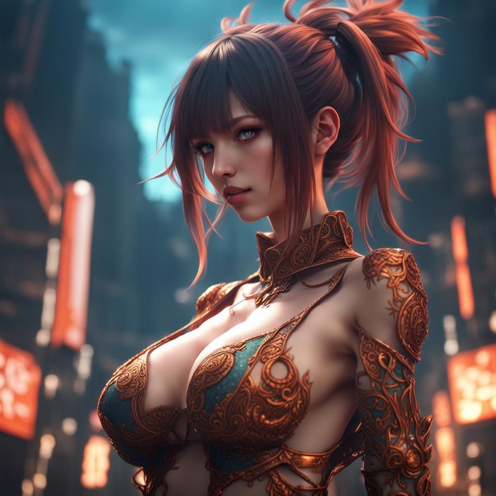 Anime Girl in Detailed Fantasy Concept Art