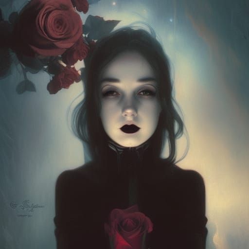 Sad Gothic Woman Portrait in Victorian Setting