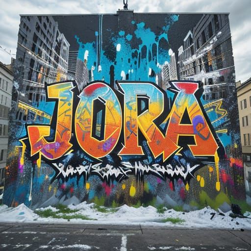 JORA's Epic Graffiti Mural in Moody Metropolis