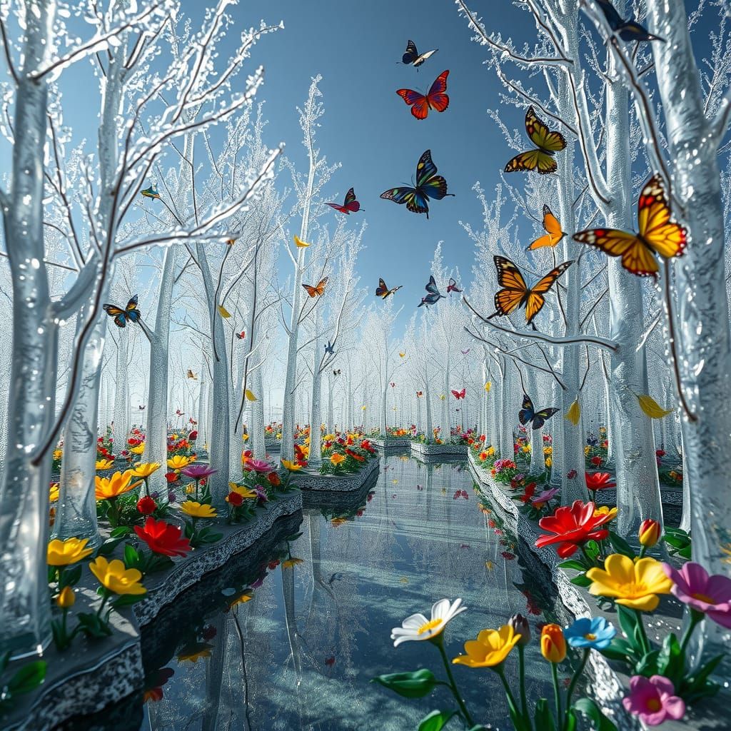 Glass Forest Wonderland in Vibrant Colors