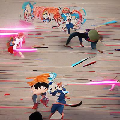 Anime Battle Scene: Action and Color