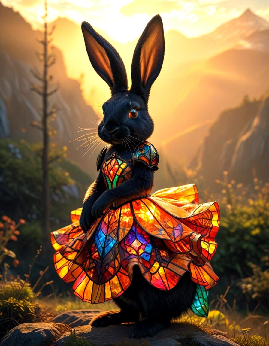 Magic Stained Glass Rabbit Fashion