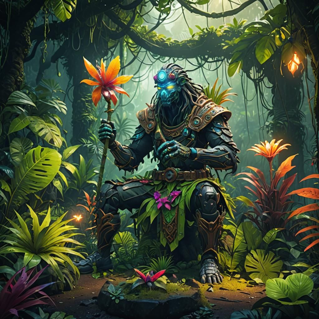 Fluorescent Jungle Fantasy Concept Art