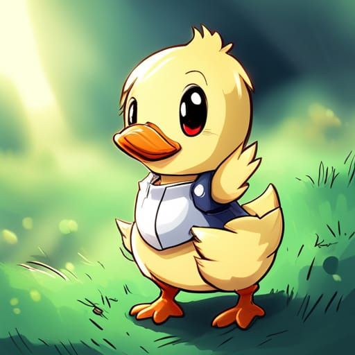 Cute Duckling in Anime Style