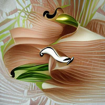 Elegant Art Deco Swan and Calla Lily Illustration