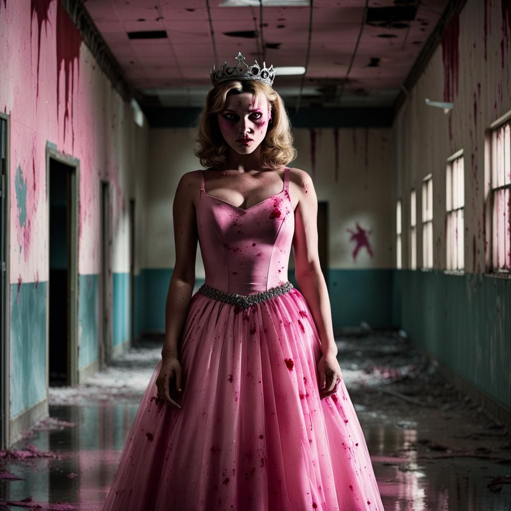 Jason Voorhees in Pink Prom Dress: Horror Poster