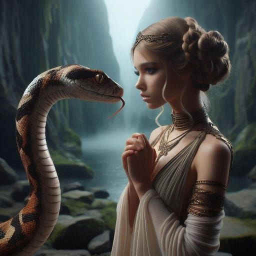 Whimsical Princess Enchants with Majestic Serpent