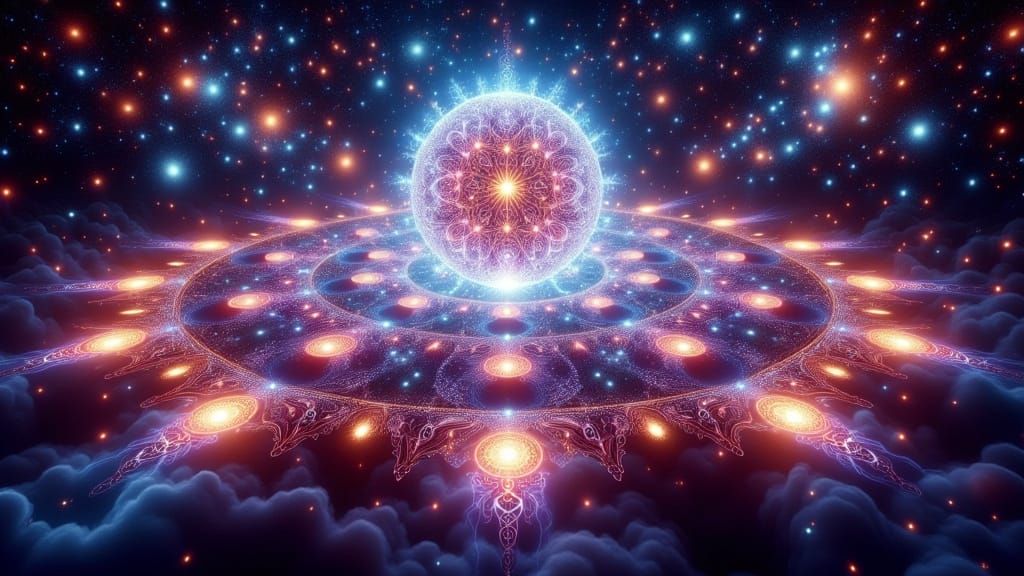 Mystical Mandelbrot Fractal Crop Circle Design