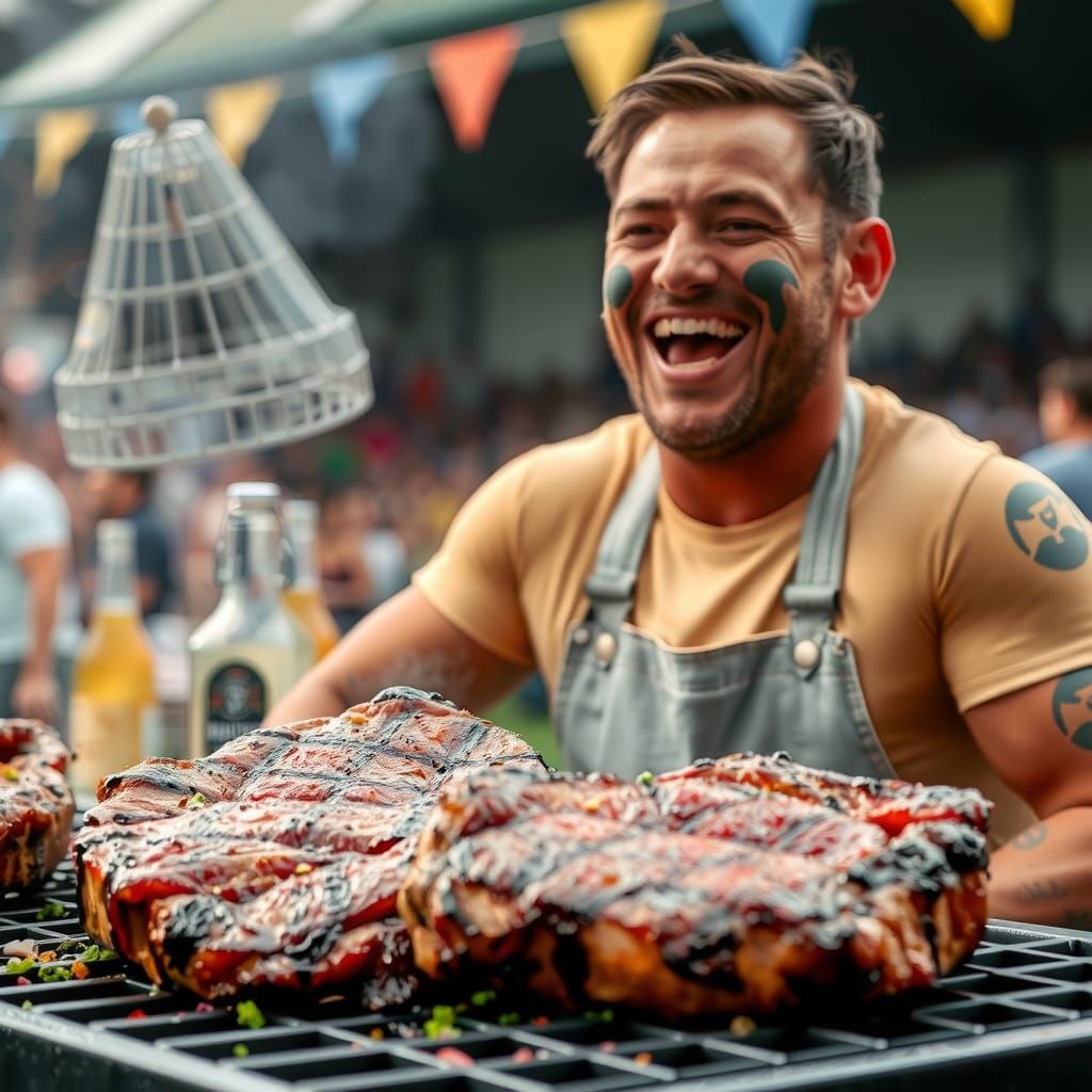 Joyful Party: Juicy Steak on the Grill