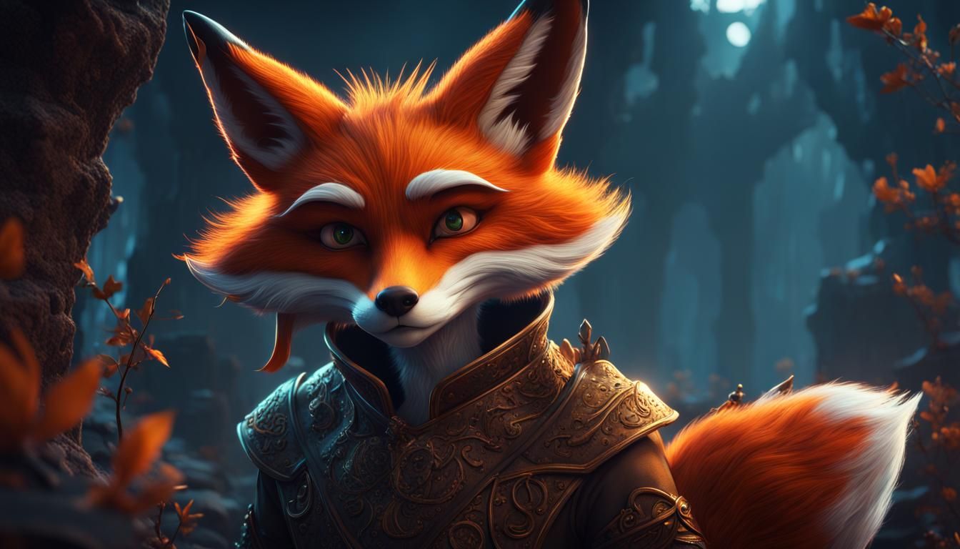 Fantastical Fox in Detailed Matte Painting
