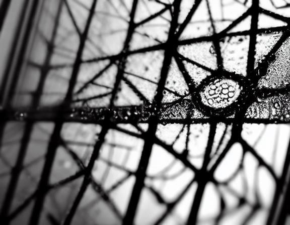 Dew-Kissed Cobweb: Macro Photography of Architectural Detail