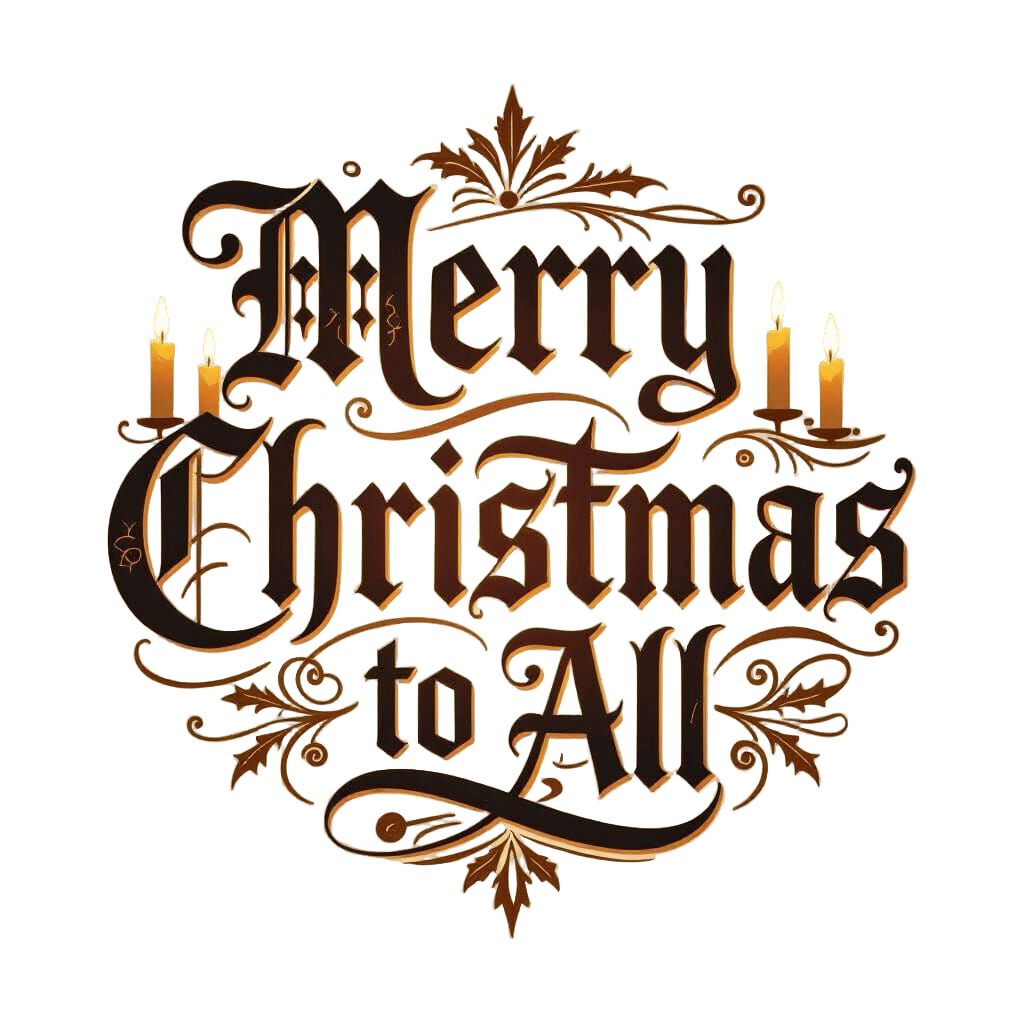 Vintage German Calligraphy "Merry Christmas" Banner