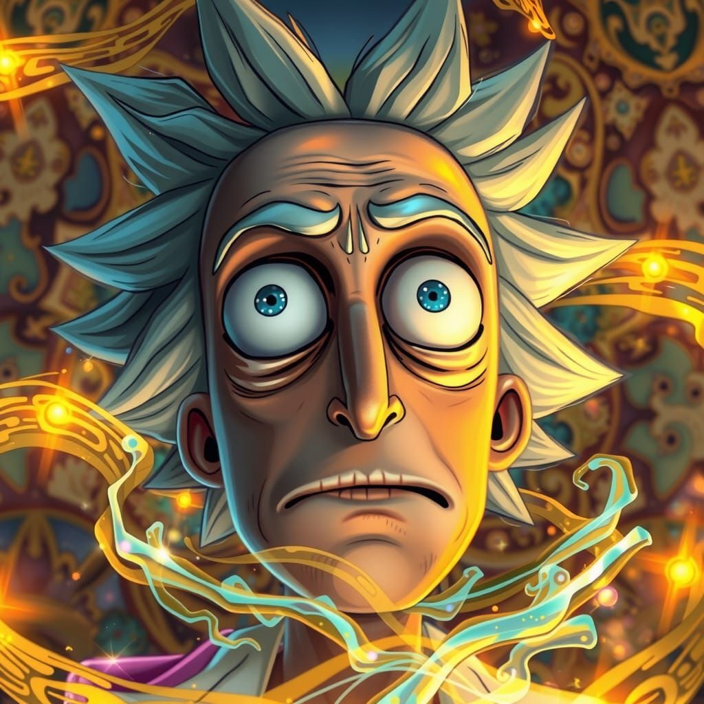 Rick Sanchez in Dreamlike Fantasy Aura, Digital Art