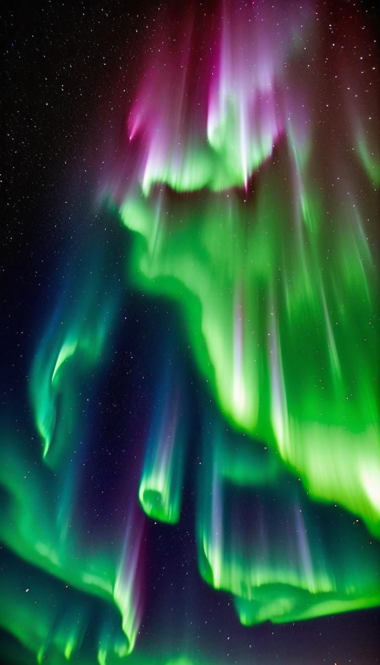 Spectacular Auroras During Solar Storm: Airbrush Photoillust...