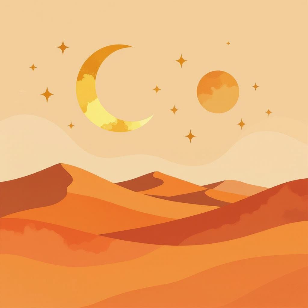 Surreal Desert Sky with Celestial Dunes