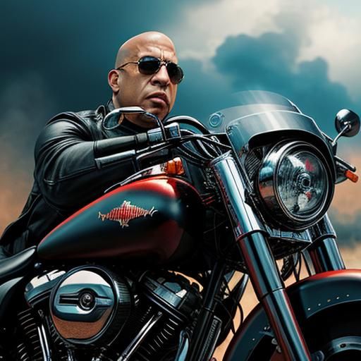 Vin Diesel as Terminator on Harley Davidson