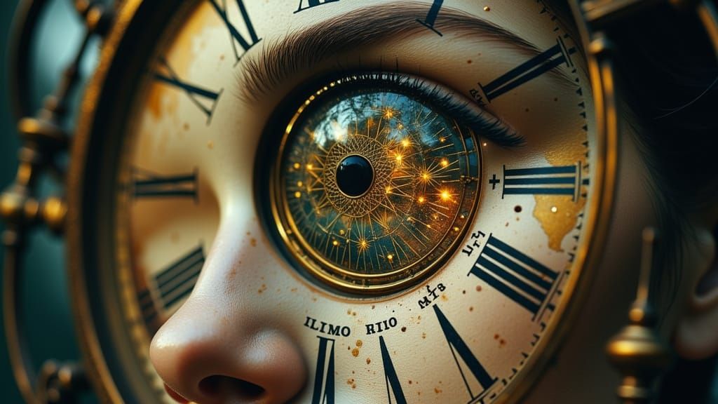 Surreal Man with Victorian Clock Face in Ultra HD
