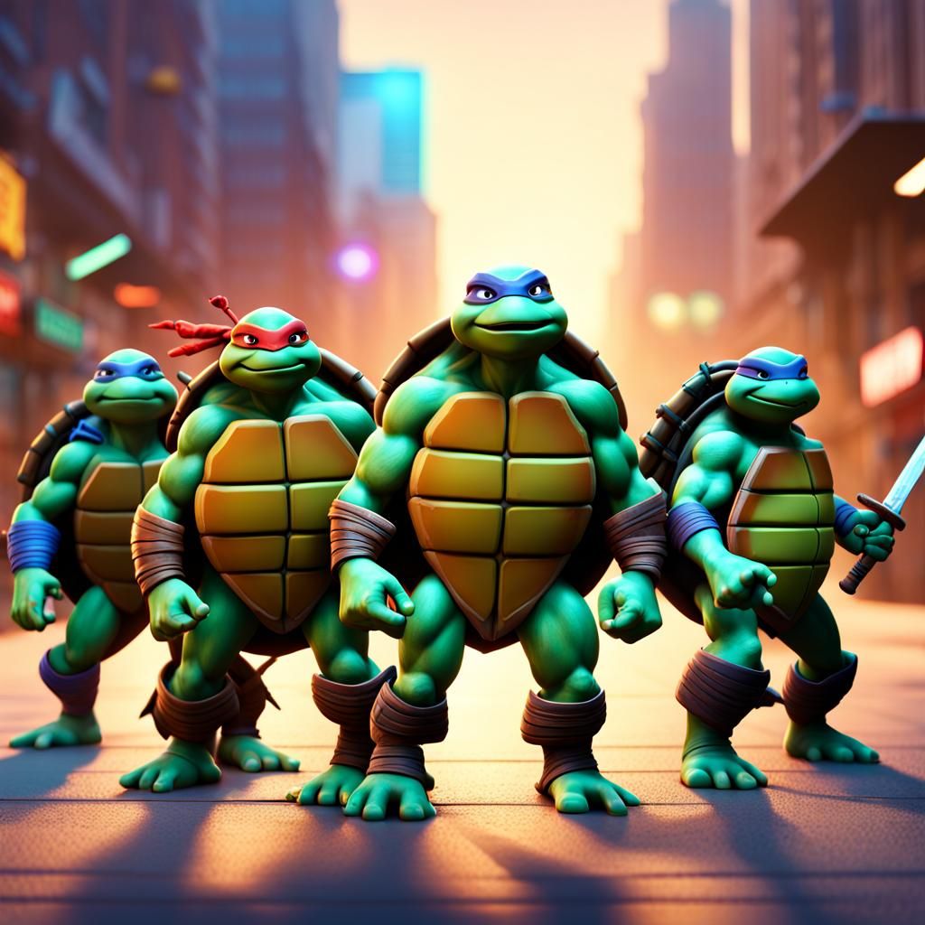 Ninja Turtles Reimagined as 3D Digital Art