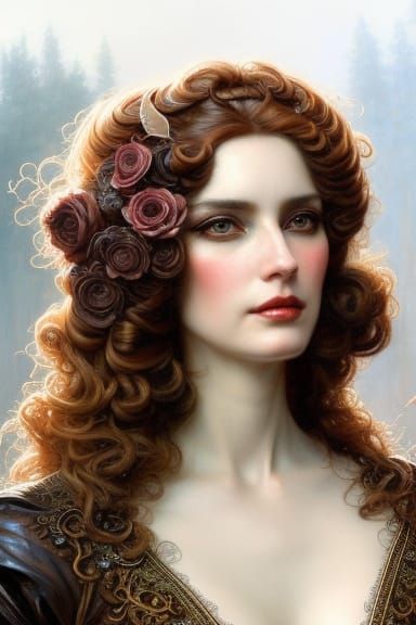 Rococo Lady in Leather and Lace Portrait