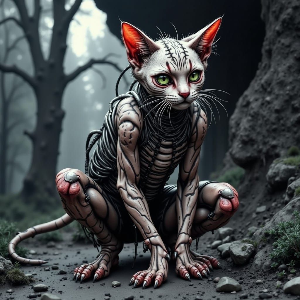 Biomorphic Beast in H.R. Giger Style