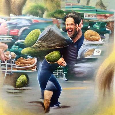 Paul Rudd's Joyful Market Adventure in Hyperrealism
