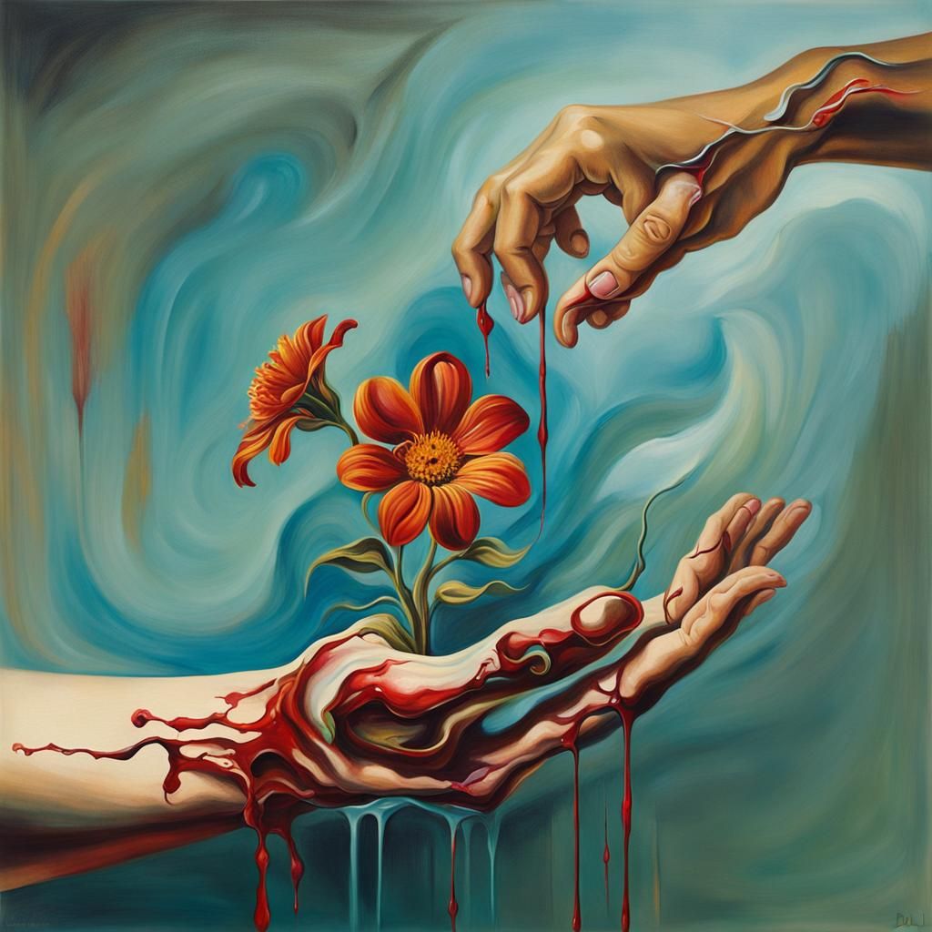 Surreal Flowers Bloom From Wrist Wound