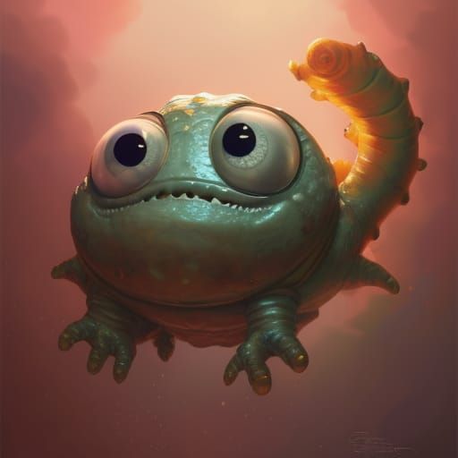 Friendly Fluffy Monster Portrait in Hyperdetailed Style