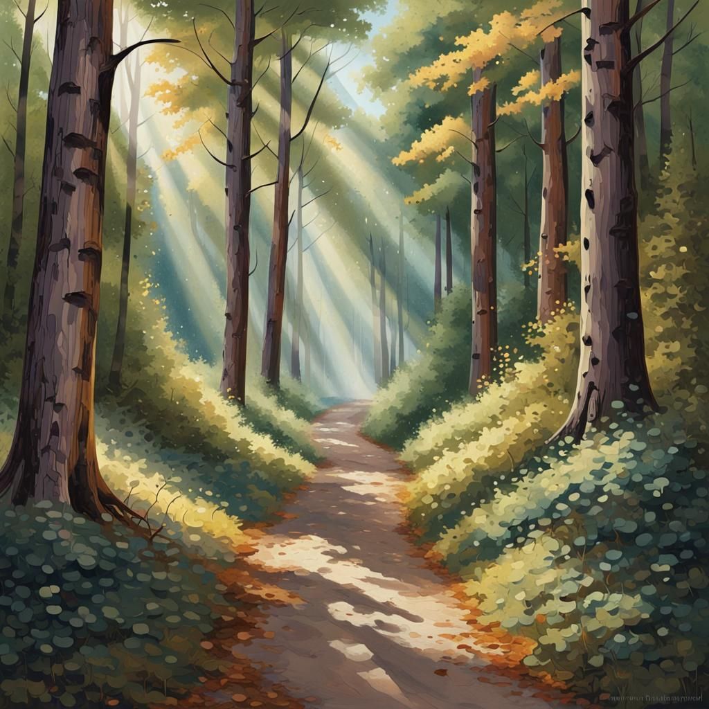 A quiet forest pathway.