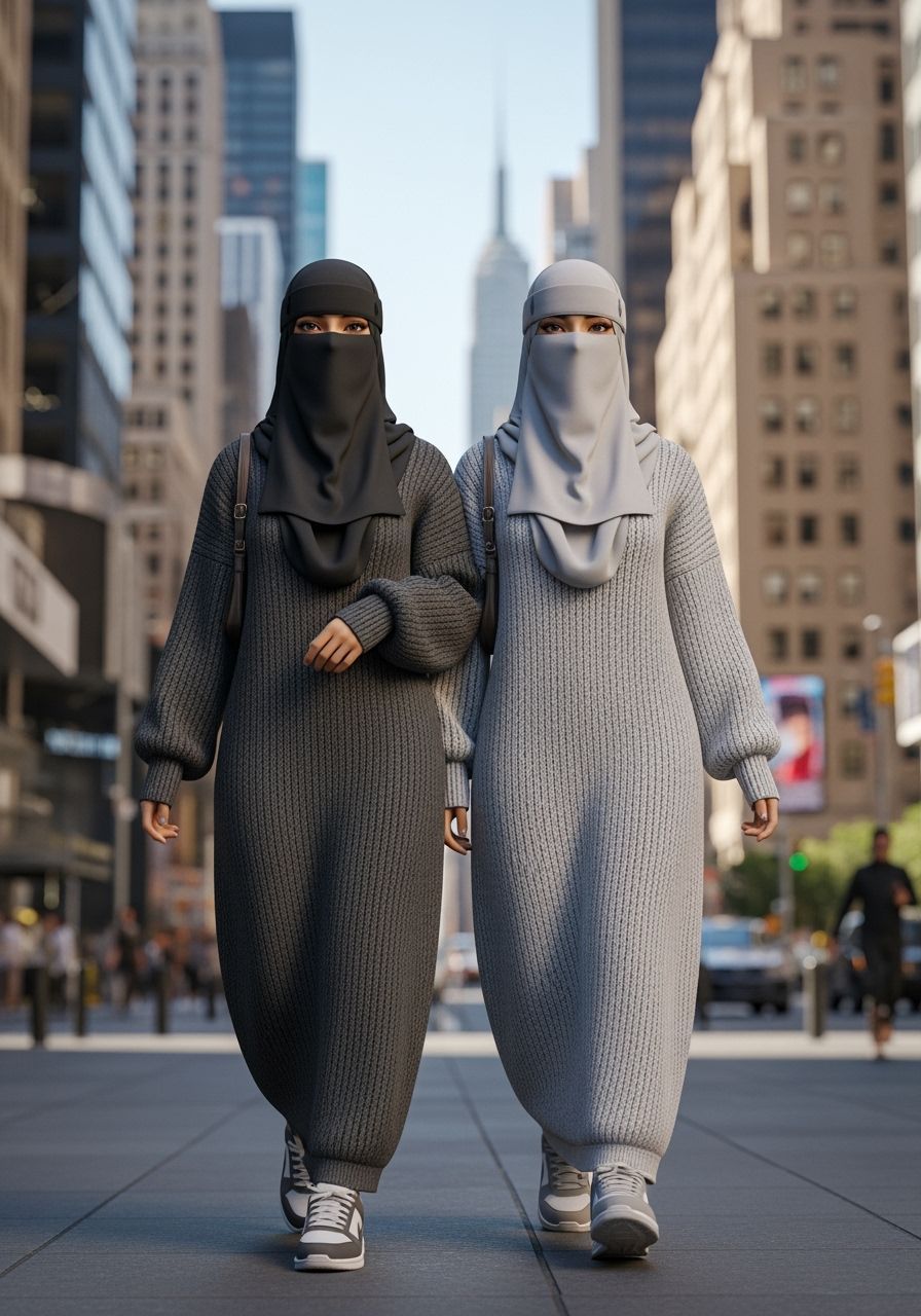 Two Niqabi Women in New York City