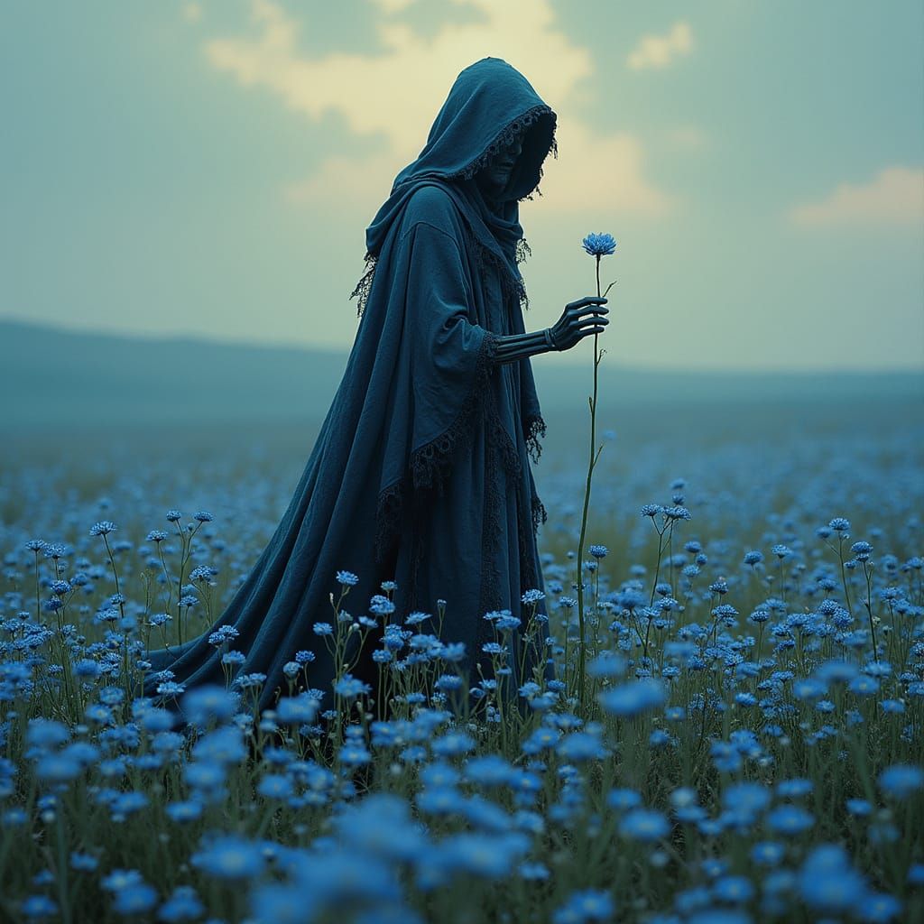 "I saw death rising from the earth, from the ground itself, in one blue field"