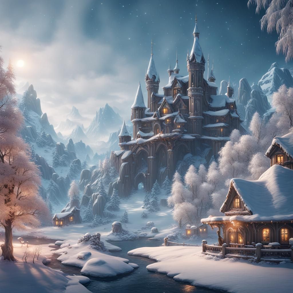 Fantastical Winter Wonderland Concept Art