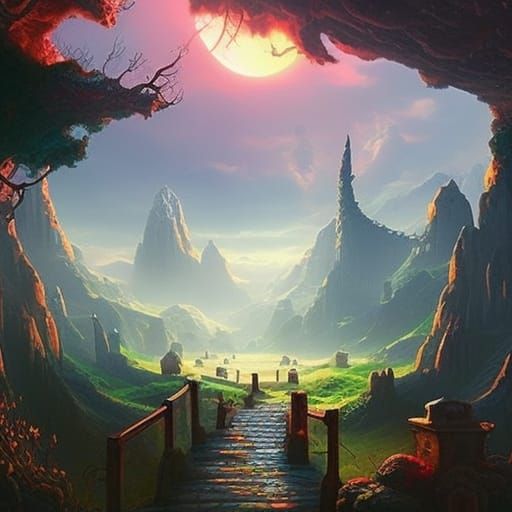 Retro Medieval Witches on Mars: Fantasy Art