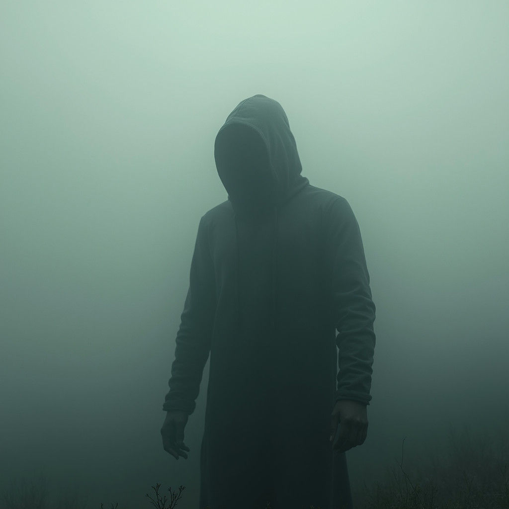 Mysterious Figure in Mist: Surreal Cinematic Art
