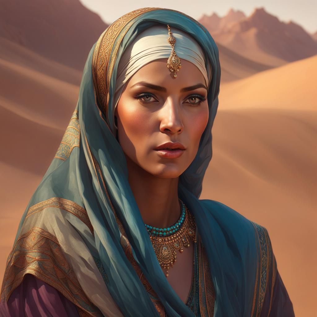Desert Woman: 8k Concept Art Portrait