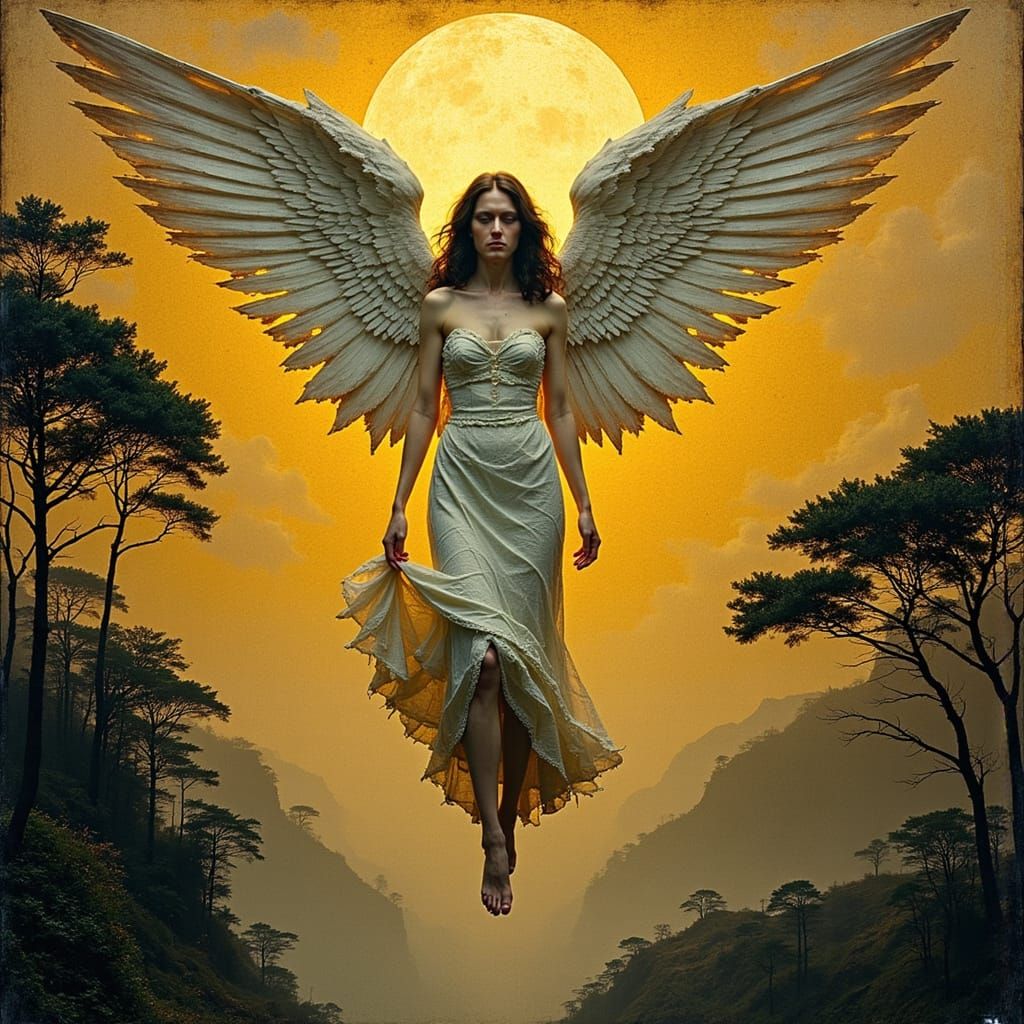 Fallen Angel in Gustav Klimt Style