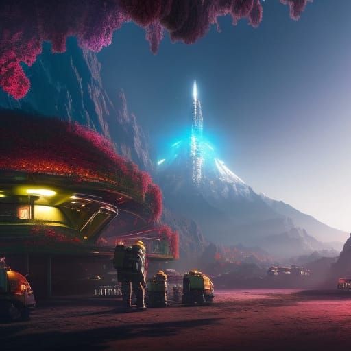 Low workers with view of high city