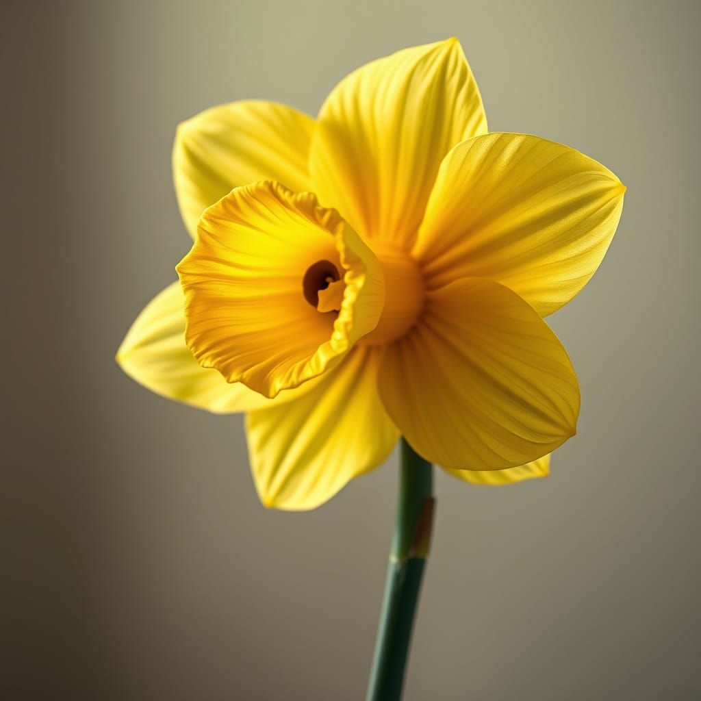 Surreal Daffodil Blooms with Enchanted Eyes in Cinematic Rea...