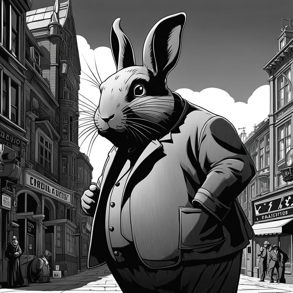 Film Noir Giant Rabbit Detective at Blackpool