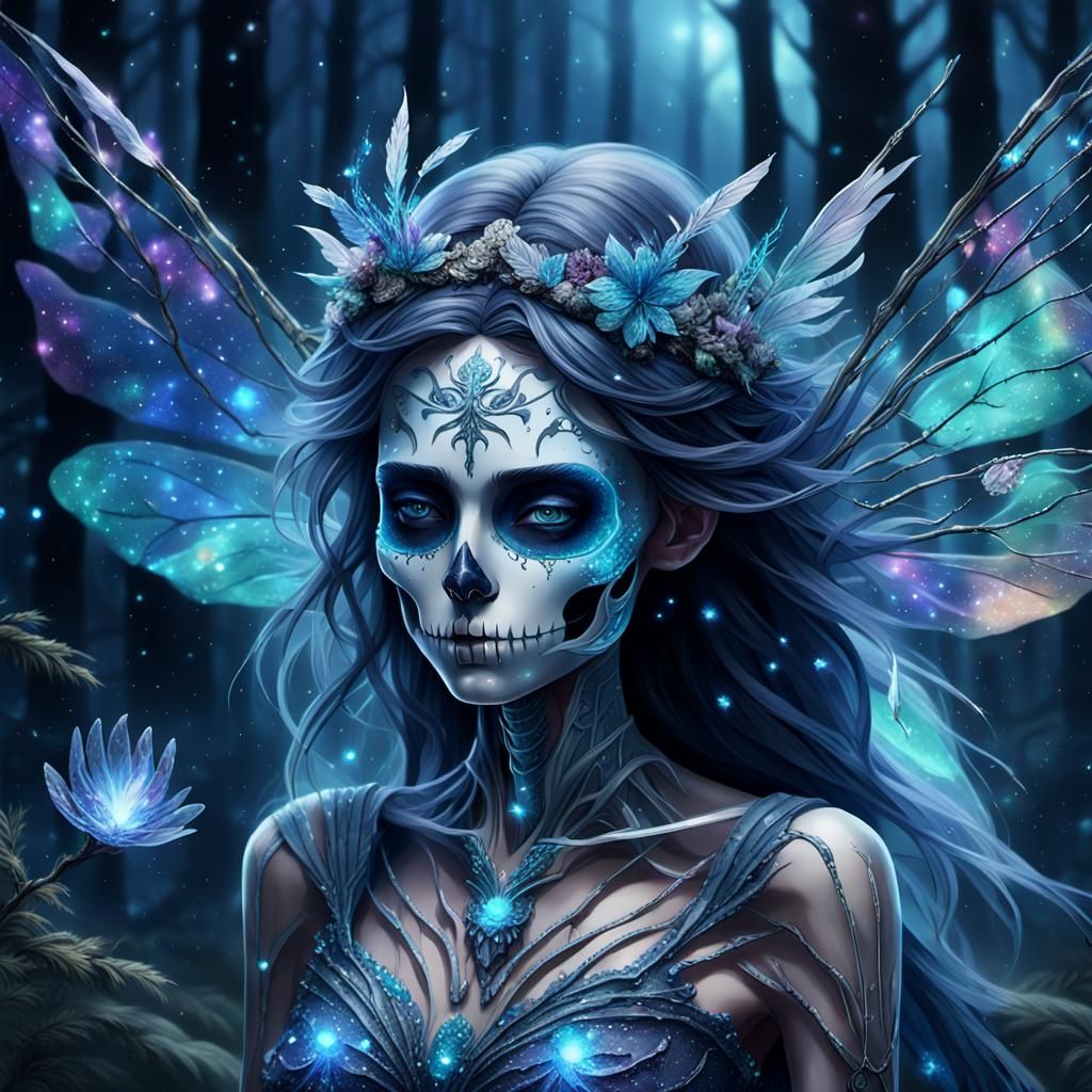 Cosmic Crystal Fairy Swept by Astral Winds